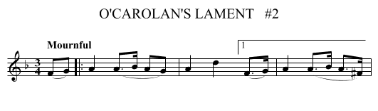 O'CAROLAN'S LAMENT   #2 - staff notation