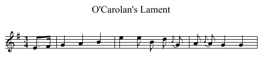 O'Carolan's Lament - staff notation