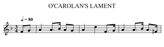 O'CAROLAN'S LAMENT - staff notation