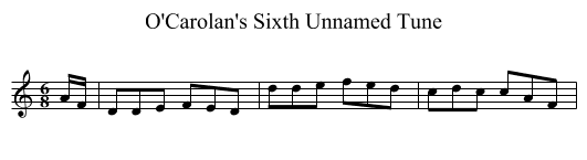 O'Carolan's Sixth Unnamed Tune - staff notation