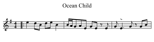 Ocean Child - staff notation