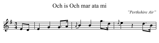 Och is Och mar ata mi - staff notation