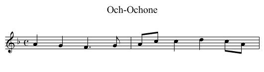 Och-Ochone - staff notation