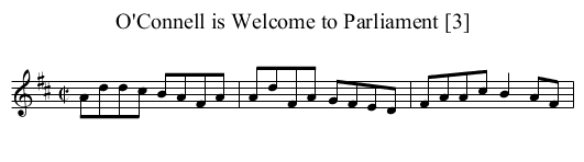O'Connell is Welcome to Parliament [3] - staff notation