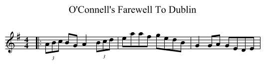 O'Connell's Farewell To Dublin - staff notation