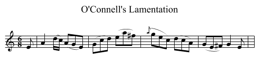 O'Connell's Lamentation - staff notation