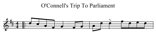 O'Connell's Trip To Parliament - staff notation