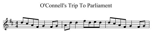 O'Connell's Trip To Parliament - staff notation