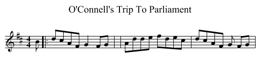 O'Connell's Trip To Parliament - staff notation