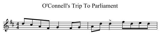 O'Connell's Trip To Parliament - staff notation