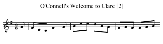 O'Connell's Welcome to Clare [2] - staff notation