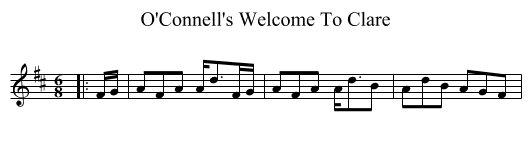 O'Connell's Welcome To Clare - staff notation