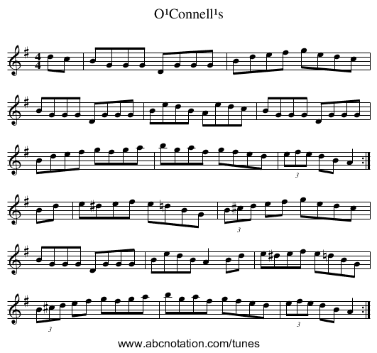 O¹Connell¹s - staff notation