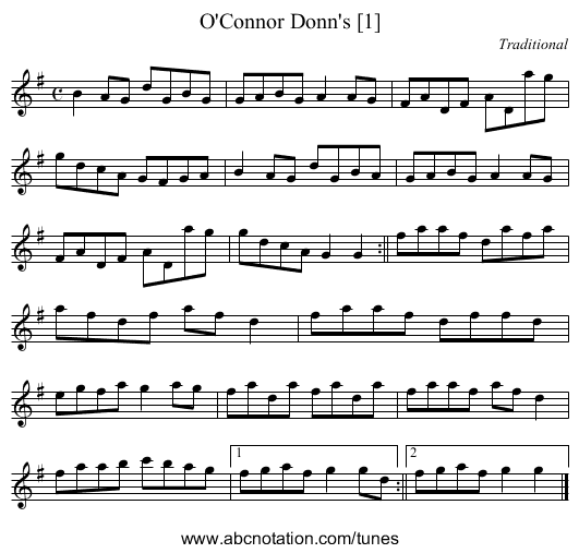 O'Connor Donn's [1] - staff notation