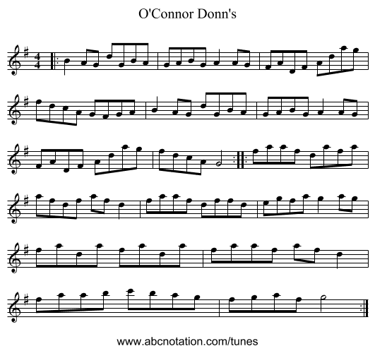 O'Connor Donn's - staff notation