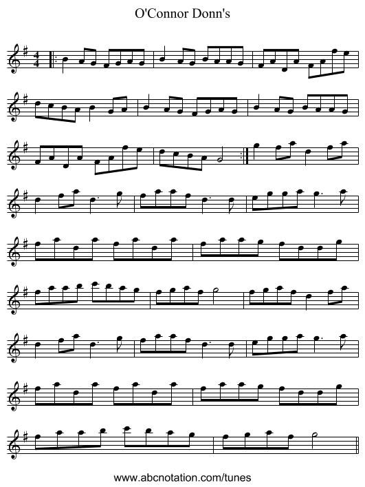 O'Connor Donn's - staff notation
