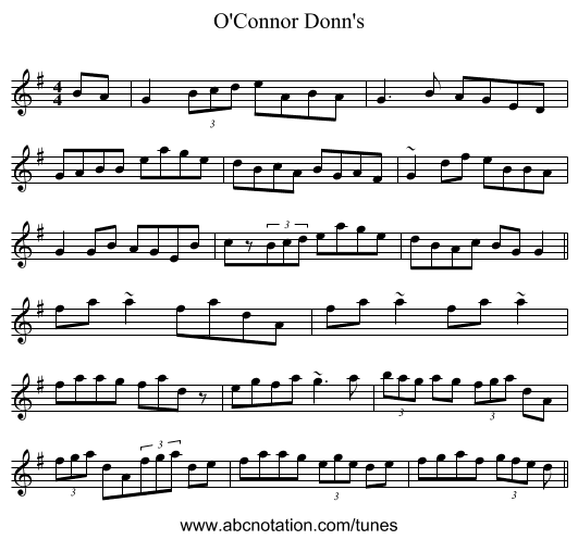 O'Connor Donn's - staff notation