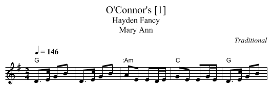 O'Connor's [1] - staff notation