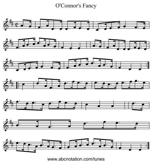 O'Connor's Fancy - staff notation
