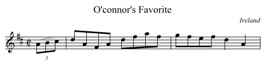O'connor's Favorite - staff notation