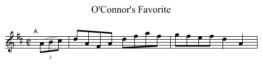 O'Connor's Favorite - staff notation