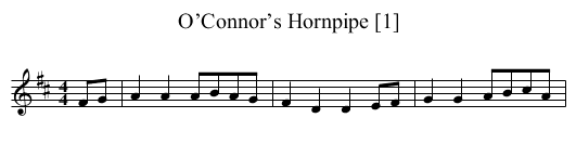 O’Connor’s Hornpipe [1] - staff notation