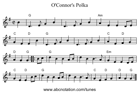 O'Connor's Polka - staff notation