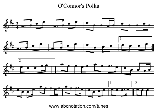 O'Connor's Polka - staff notation