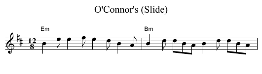 O'Connor's (Slide) - staff notation