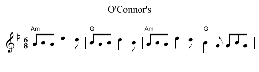O'Connor's - staff notation