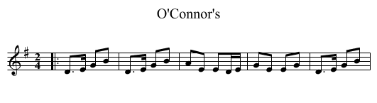 O'Connor's - staff notation