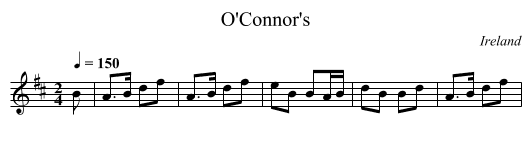 O'Connor's - staff notation