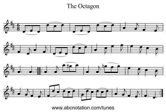 Octagon, The - staff notation