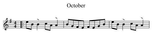 October - staff notation