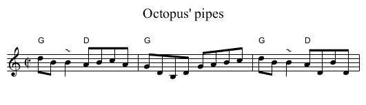 Octopus' pipes - staff notation