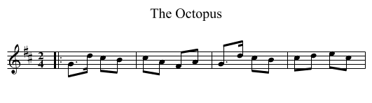 Octopus, The  - staff notation