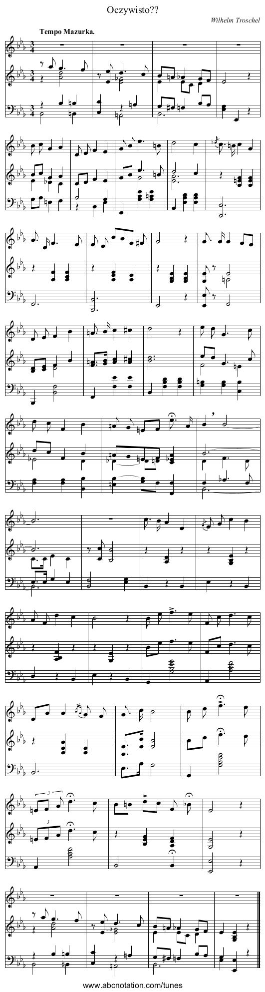 Oczywisto?? - staff notation