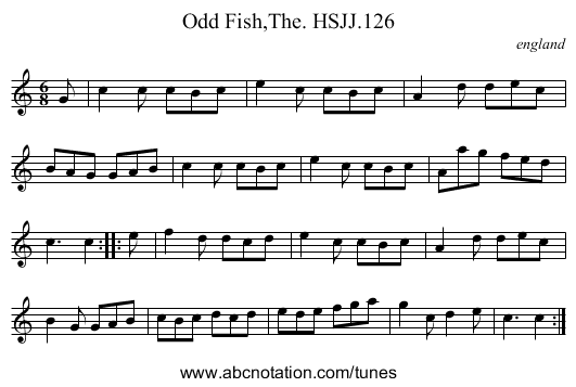Odd Fish,The. HSJJ.126 - staff notation