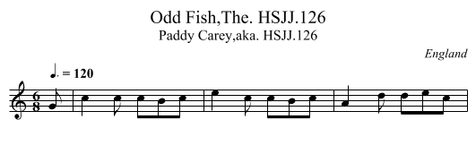 Odd Fish,The. HSJJ.126 - staff notation