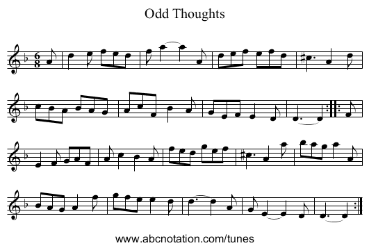 Odd Thoughts - staff notation