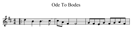 Ode To Bodes - staff notation