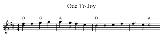 Ode To Joy - staff notation