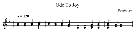 Ode To Joy - staff notation