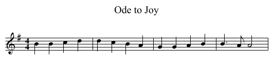 Ode to Joy - staff notation