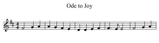 Ode to Joy - staff notation