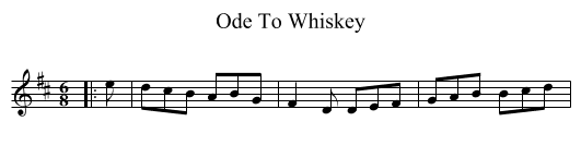 Ode To Whiskey - staff notation
