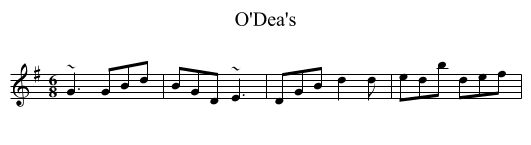 O'Dea's - staff notation