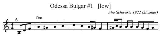Odessa Bulgar #1   [low] - staff notation