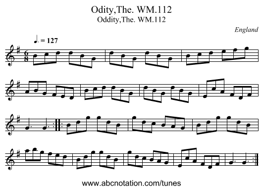 Odity,The. WM.112 - staff notation
