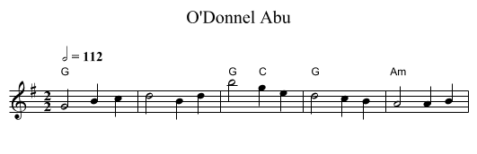 O'Donnel Abu - staff notation